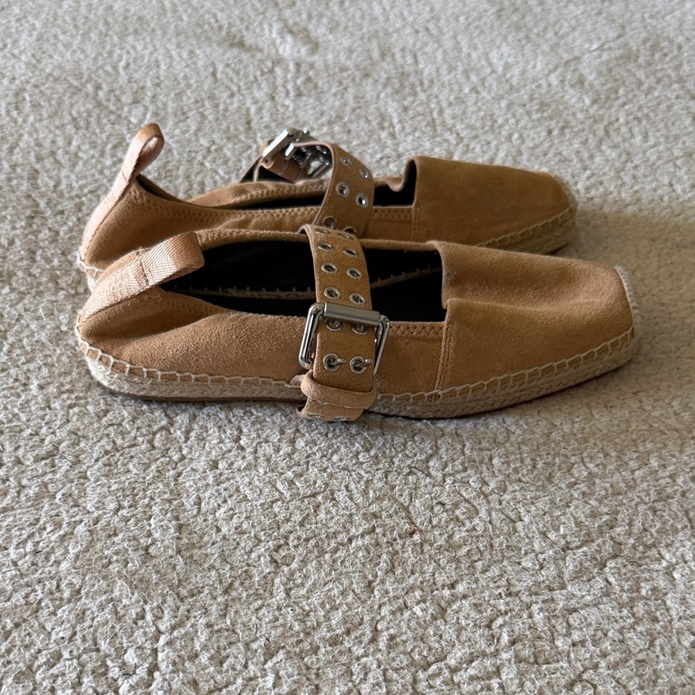 Nearly New $348 Rag & Bone Anteros Oak Brown Suede Espadrilles Size 39/9 - Picture 3 of 7